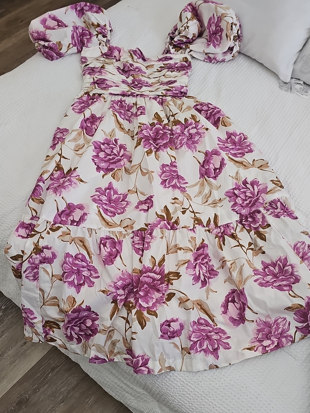 Abercrombie & Fitch Cream Dress with Pink Floral Print